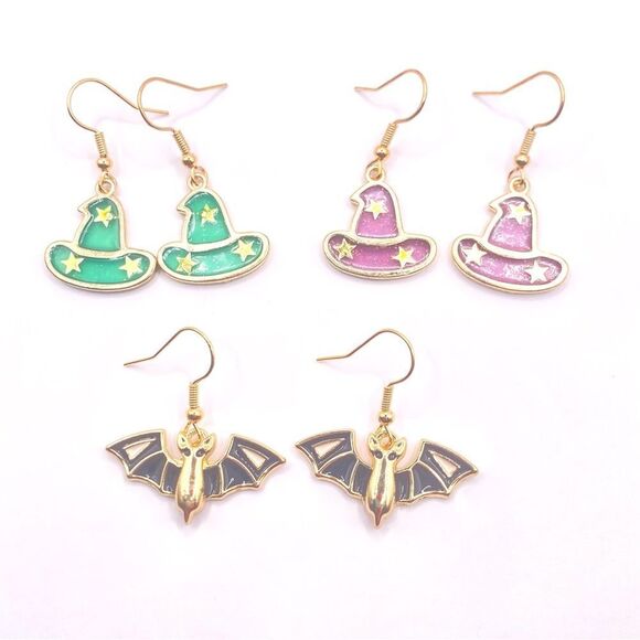Women’s Set of 3 Halloween themed hook earrings - Picture 1 of 4